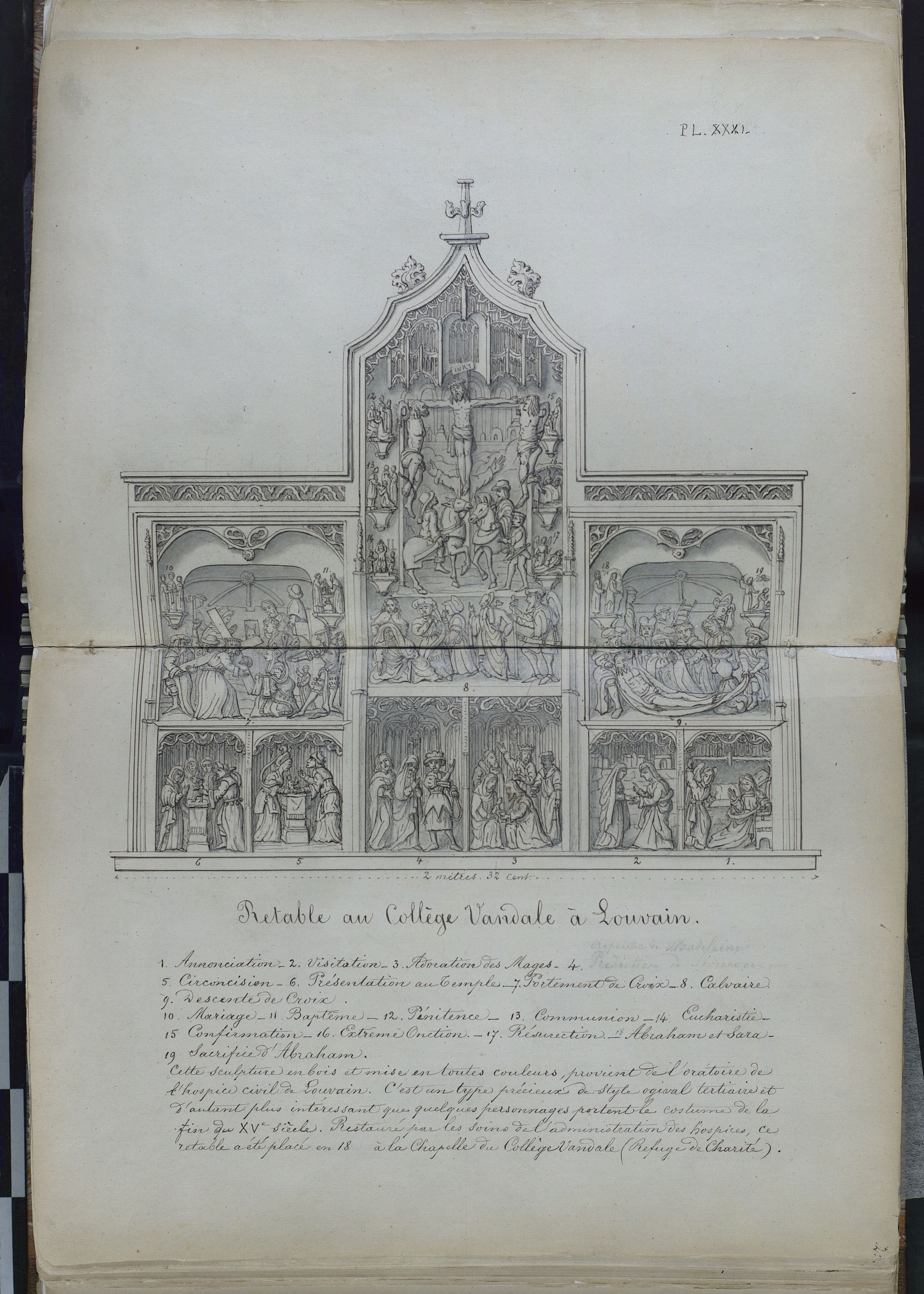 The Antwerp retable in Van Dale College in Les anciennes associations de Louvain by Adolphe Everaerts